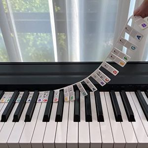 KiddoZone Piano Notes Guide For Beginner Removable Piano Keyboard Note Labels For Learning 88-Key Full Size Made Of Silicone No Need Stickers Reusable For Kids Student