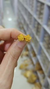 24K Saudi Gold Nasasangla Pawnable 100% Original Car Flower Rose Stud Earrings for Women Gift