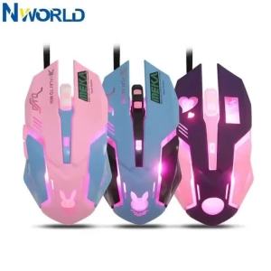 NEW LED Backlight Gaming Mouse Computer Accessory Breathing D.VA Reaper Wired Computer Mouse Suitable for Overwatch PC Gamers.