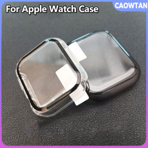 Curved Glass PC Protection Case for Apple Watch Series 7 41mm 45mm Curved Waterproof Shell Film for I Watch Accessories