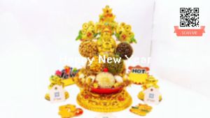 Tháp Tỏi Phong Thủy Thần Tài Đậu Ngũ Sắc - TỎI CÁT TƯỜNG