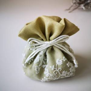 Gift Mesh and Cotton Blend Drawstring Bag