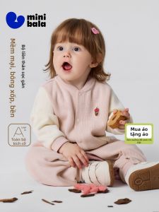 MINI BALA | Bodysuit cổ bẻ kiểu áo bóng chày họa tiết caro cotton mềm mini