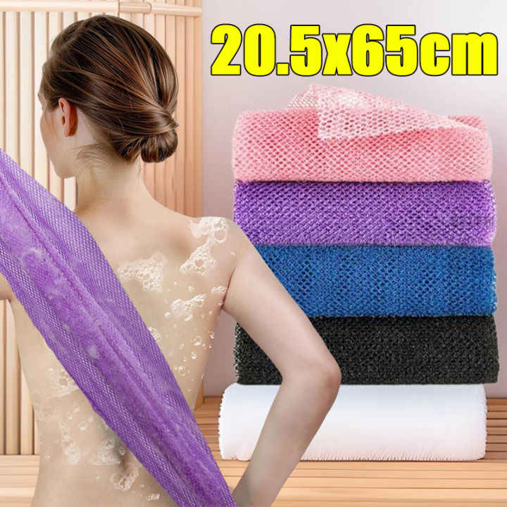 65cm Long Beauty Skin Exfoliating Cloth Washcloth Cleansing Body Wash Towel Nylon Bath Towel Skin Polishing Body Back Scrubber
