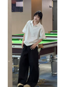 American Retro Short Sleeve POLO Shirt Men Summer Heavy Trend High Sensation Loose Match All Teenagers Half Sleeve T-shirt