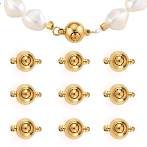 เครื่องประดับหัวเข็มขัดปลั๊กรอบเหล็กไทเทเนียมขัดเงาสร้อยคอแบบทำมือล็อคด้วยหัวเข็มขัดสีทอง18K