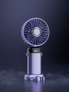 Mini portable Rechargeable Fan USB electric Folding fan Handheld small Fan 5 Speed fan blades Holder