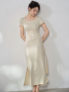 Colorful Polka Dot Ruffled Bow-tied Dress
