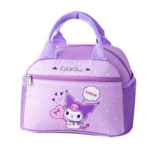 Large Size Insulated Lunch Bag Cartoon Cute Childrens Meal Box Bag Student Bento Bag Handheld Thermal Food Container Carrier