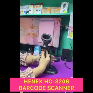 Henex High Quality HC-3206 1D Barcode Scanner with Stand