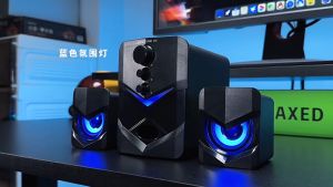 Bộ 3 Loa Máy Tính D222 Có Đèn LED Âm Thanh 9D Chất Lượng Tốt Nghe Nhạc Hay