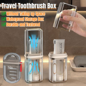 Travel Toothbrush Mouthwash Cup Storage Box Transparent Portable Soap Case Toothbrush Set Travel Organizer