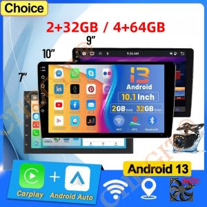 Đầu Radio Android 13 Đa Năng 2DIN Tích Hợp Car Play 64G BT Đa Phương Tiện Màn Hình 7/9/10 Inch Không Dây Cho Toyota Hyundai Kia Volkswagen