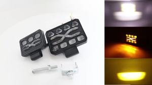 LED Wrok Light Car Driving DRL Spotlight Truck Auxiliary Square Hi/Lo Beam Lamp White Yellow For Off-road Motorcycle SUV 12V-24V
