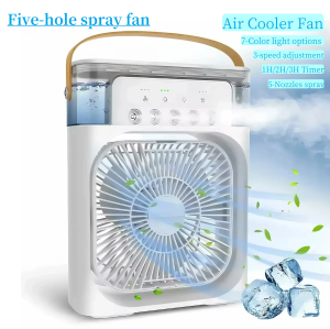 WIFIT Cooling Fan 3 In 1 Portable Desktop Humidifier USB Mini Air Conditioners Night Light Water Mist For Home Office  Outdoor