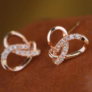 Huitan Shining Zirconia Ear Stud Female Engagement Accessories Exquisite Design Jewelry for Women Delicate Gift