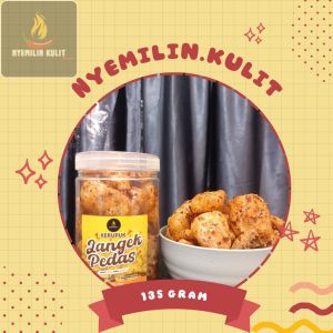 kerupuk jangek pedas/kerupuk jangek pedas 135 gram (Toples)