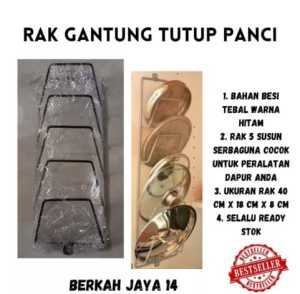 RAK GANTUNG TUTUP PANCI WARNA HITAM BAHAN BESI TEBAL HARGA MURAH BARANG BERKUALITAS TERLARIS PROMO DISKON