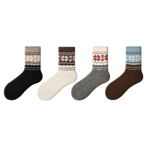 Tất Ấm 30% Lông Cừu Dài Đến Bắp Chân Dày Dặn Cho Nữ Tất Ngủ Tất Đi Trong Nhà Tất Mùa Đông Tất Bằng Polyester