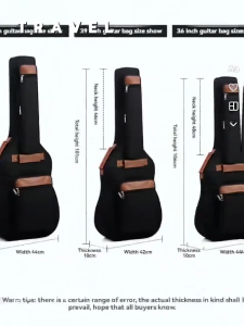 MOOYE 41inch Acoustic Guitar Bag - Thickened Oxford Cloth Waterproof Guitar Box & Double Shoulder