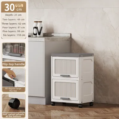 Hinged Multi-layer Narrow Space Storage Cabinet 20cm