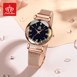 FATELOVE Watch For Women Waterproof Luminous Diamond Mirror Dial Fashion Korean Style Womens Watch