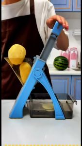 Upgrade Safe Mandoline Slicer Plus Biger Size Adjustable Vegetable Food Chopper Potato Fries Cutter Detachable Blade  Kitchen Chopping Artifact Vegetable Slicer Gift