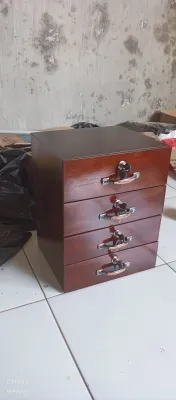 laci uang laci serbaguna susun 4 dari kayu jati finishing glossy