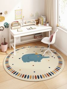 round Carpet Childrens Room Reading Area Mat Study Desk Computer Chair Pad Bedroom Carpet Rocking Chair Pad Home Decor