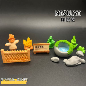Free Miniature Creative Scarecrow Wheat Stone Water Tank Farm Gardening Landscape DIY Ornaments Accessories Pendulum