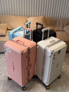 Large Capacity Aluminum Frame Luggage Bag with Charging Function Multi-Function Pull Rod Suitcase for Men And Women Travel Bag 32 Inches