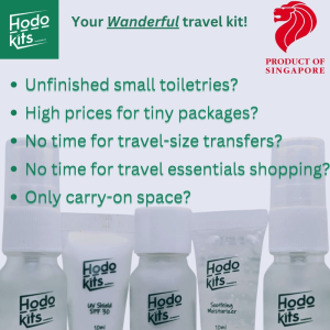 Hodokits Travel essentials Kit - Toner Cleanser Moisturizer Sanitizer UV protection
