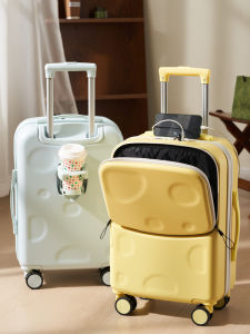 Fashionable Large Capacity Womens Suitcase Front Opening Boarding Bag with Quiet Wheels 20 Inch Carry-On 24 Inch Capacity