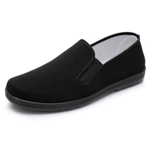 Old Beijing Mens Work Shoes Black Bottom Labor Protection Cotton Cloth Anti-Slip Wear-Resistant round Toe Rubber Sole Shoes