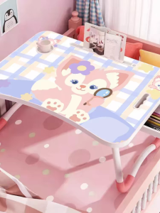 Cute Cartoon Bedside Small Table Folding Study Laptop Desk for Students Dormitory Sofa Lazy Children Learning Book Desk