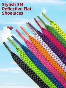RUNEASY | Reflective Flat Shoe Laces For High Top Sneakers