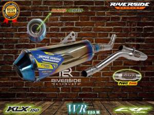Knalpot Racing Riverside pnp Klx Dtracker Crf Wr 155 Tipe Long Biru Bending