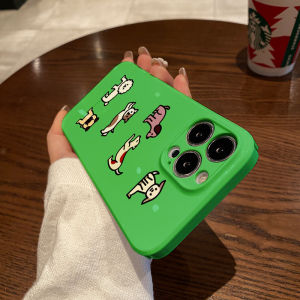 Quirky Cat And Dog Illustration Phone Case for iPhone 17 pro Max Fun Simplistic 16 pro Max Internet Famous 15 Full Cover 14 Anti-Fall