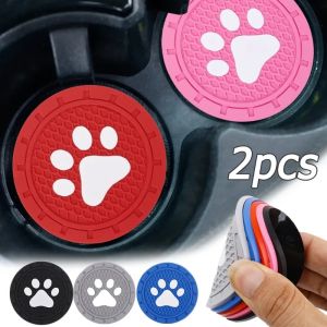 2ชิ้นแผ่นรองภายในรถยนต์ แผ่นรองถ้วยน้ำลายอู่ในสภาพการบริโภค ซิลิโคนแผ่นรองถ้วยน้ำกันลื่นอุปกรณ์เสริม