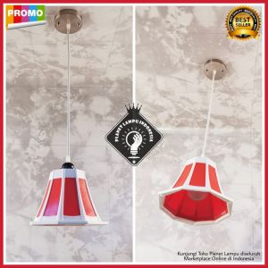 Kap Lampu Gantung Hias Murah Minimalis Modern Plafon Atap Ruang Tamu Cafe Kamar Dapur Teras Unik Kap Lampu Merah