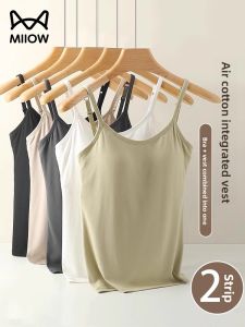 MiiOW | Womens Summer Camisole Tank Top Integrated Strapless Bra Pad Base Layer Outdoor Wear MiiOW Cat Person Stylish Versatile Slim Fit