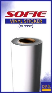 DPS SOFIE Vinyl Sticker Waterproof Glossy 164ft x 1ft/ 12" Inches for product labels walls decals etc.
