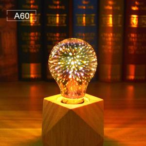 LED Incandescent Bulbs 3D Fireworks Effect Vintage Lamp E27 AC85V-265V Holiday Garland Decor Light Bulb A60 ST64 G80 G95 G125