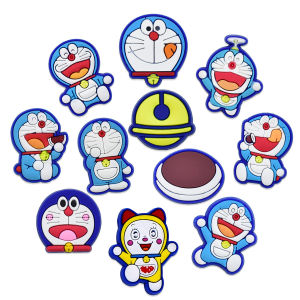 Bandai | Cute Blue Cartoon Cat PVC Shoe Charms Waterproof Detachable Hole Shoe Ornaments DIY Decor Accessories