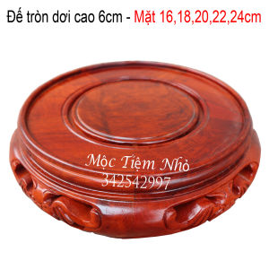 Kỷ đế tròn gỗ hương đỏ Kỷ tròn Đế tròn không chân Đế bát hương đồ thờ gỗ kê bát hương