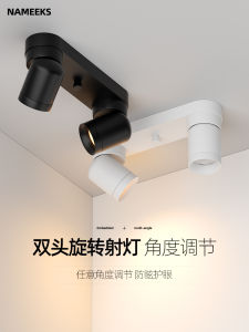 Double Head Track Mounted Led Spotlight Ceiling Lighting Restaurant Background Wall Illumination Absorb Top Light Home Light