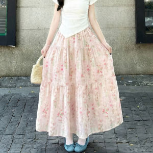 YIFANSHI | Chân Váy Xòe A Dễ Thương Màu Hoa Hồng Pastel
