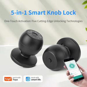 TUYA Digital Fingerprint Door Lock Electronic Lock With Key/Security Password Lock/Can Be Remotely Unlocked In The Bedroom Via The TUYA App /IC+NFC Unlocking/Fingerprint Unlocking