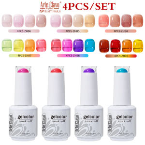 Arte Clavo 15ml 4PCS Summer Series Jelly Nude Gel Polish Translucent Nail Supplies Vernis Semi Permanent UV Gel for Manicure
