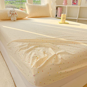 susan | Cream Polka Dot Bed Skirt Anti-Slip Single